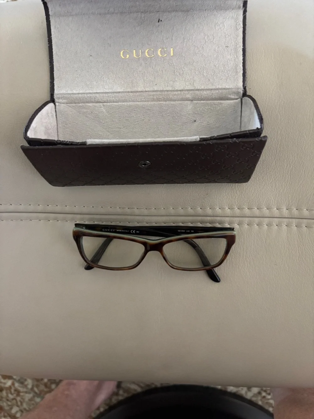 Gucci Women's Eyeglasses GG 3562 LA2 Dark Havana Green Semi Butterfly